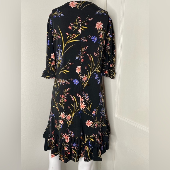 CeCe NWT Black Floral Ruffle Dress - Picture 8 of 9